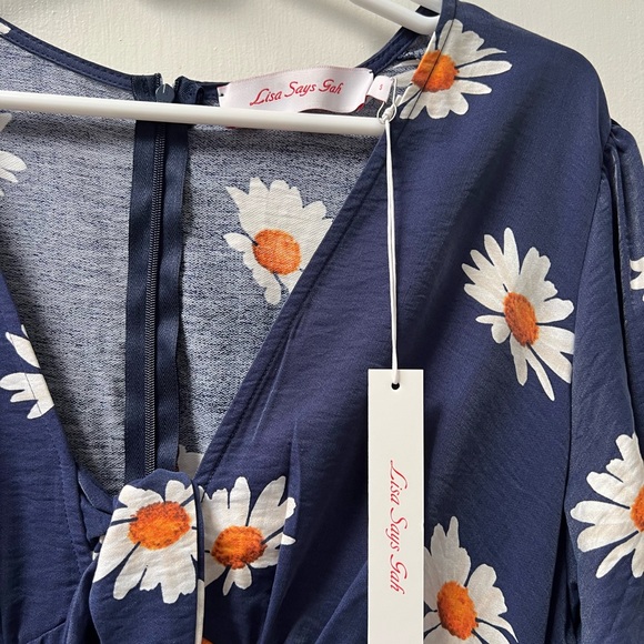 Lisa Says Gah! Jess Dress in Navy Daisy - Picture 5 of 5